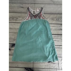 Flying Tomato Sz M Turquoise & Coral Spring Dress Cute Flowy Summer